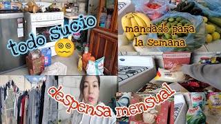 despensa mensual 💯 y mandado para la semana ✅/ todo muy sucio 😩/ lavando ropa