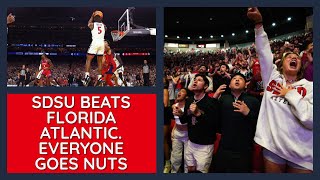 SDSU Aztecs Beat Florida Atlantic. Everyone Goes Nuts. (Crowd Reactions to the Buzzer Beater)