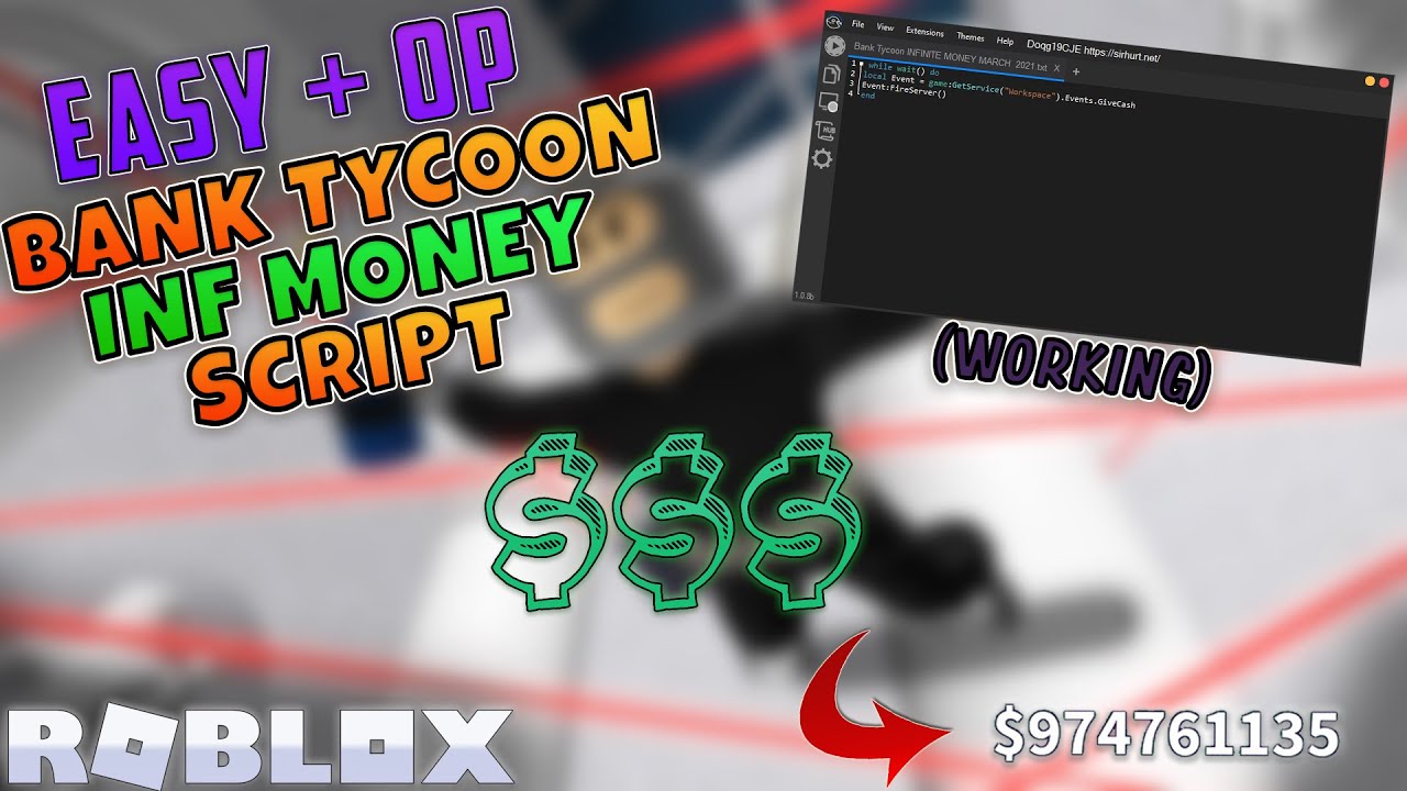 Roblox Bank Tycoon Unlimited Money Script Unlimited Roblox Exploit Youtube - roblox bank tycoon script