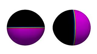 Two separated phases on merging spheres: the Cahn-Hilliard model