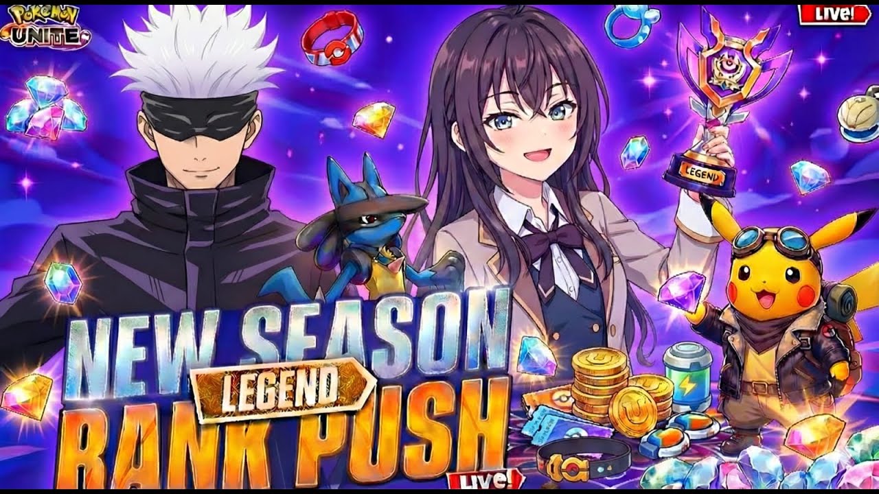 Aajao sath me rank push krte h | New Season Legend Rank Push Day 3 | Pokémon Unite Live