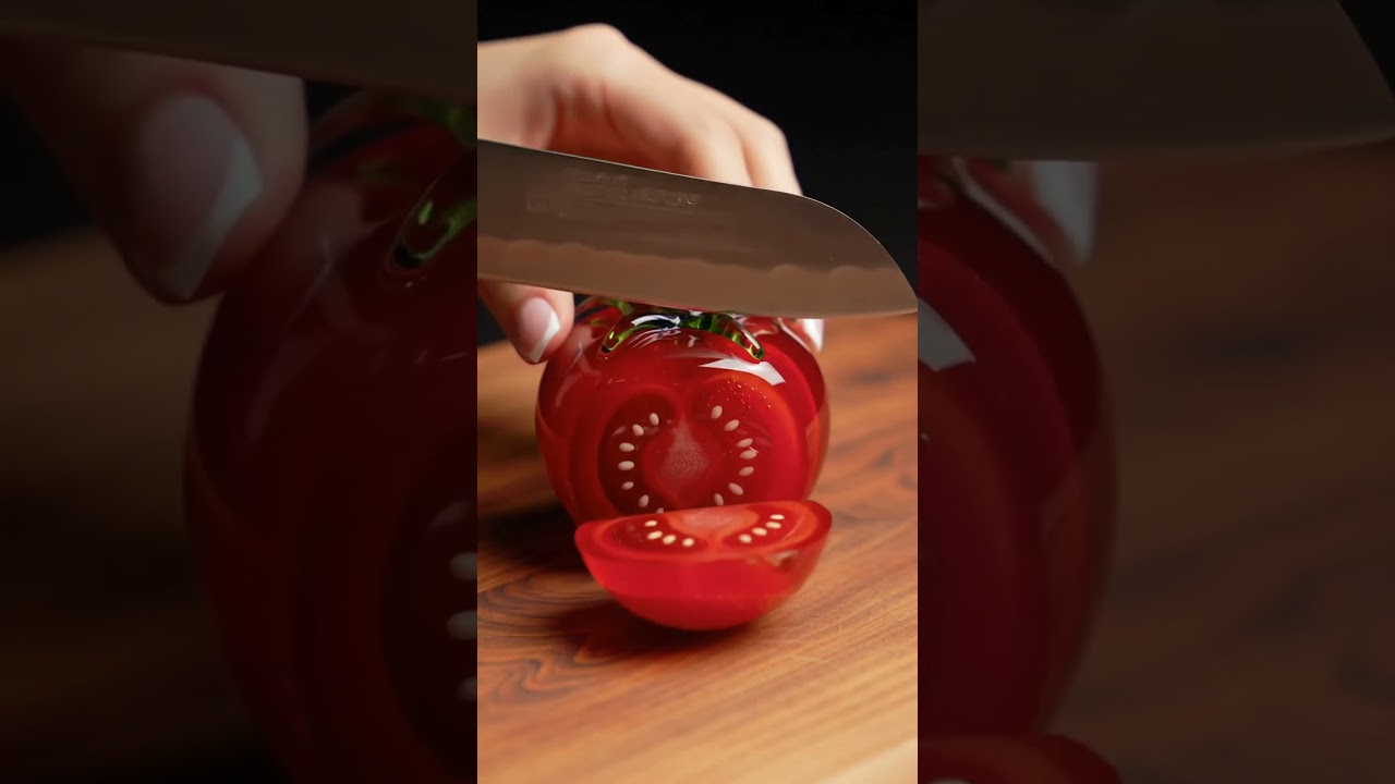 Ultra Satisfying Tomato Cutting | Sharp Knife ASMR | 4K Shorts 