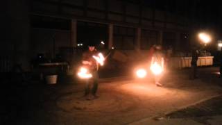The Dragonstick ! Fire juggling devilstick at Lyon