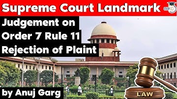 Supreme Court Landmark Judgement on Order 7 Rule 11 Rejection of Plaint - Rajasthan Judiciary Exam