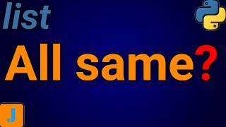 How To Check If All Elements In A List Are The Same Python Profile