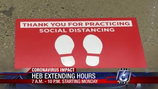 H-E-B extending hours 7 am to 10 pm