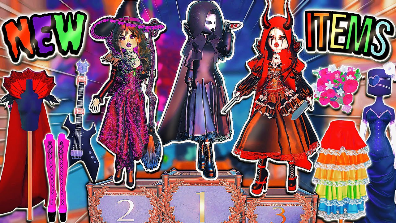 Trying To WIN Using The NEW ITEMS in The HALLOWEEN UPDATE In DRESS TO ...