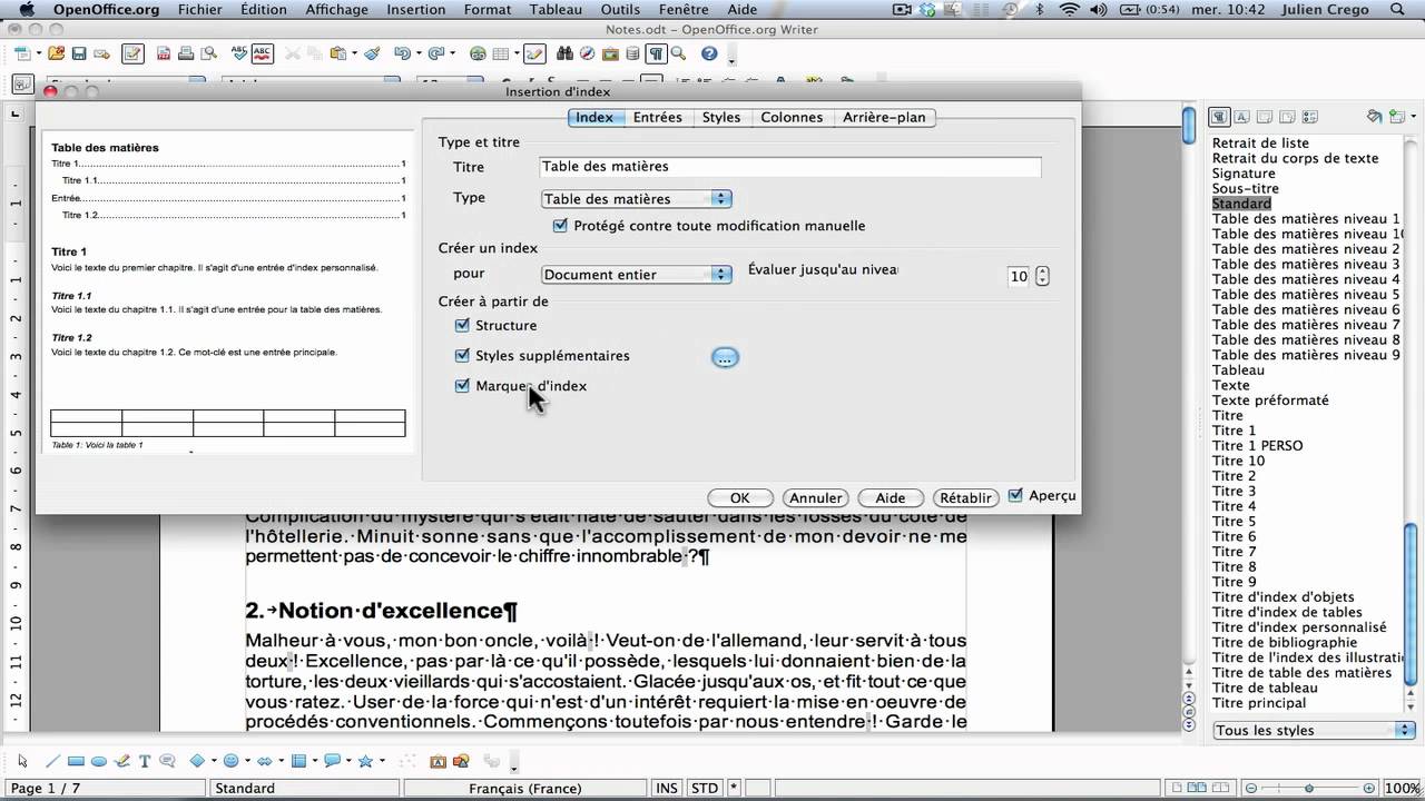 Libre Office Generation Table Matiere Sans Page De Garde Faire Un Diaporama Avec Open Office Youtube