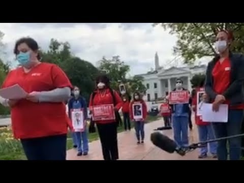 Nurses protest outside White House, demanding more PPE