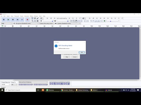 Error - Huffman data overrun - Audacity - MP3 Decoding Failed - Solution in English