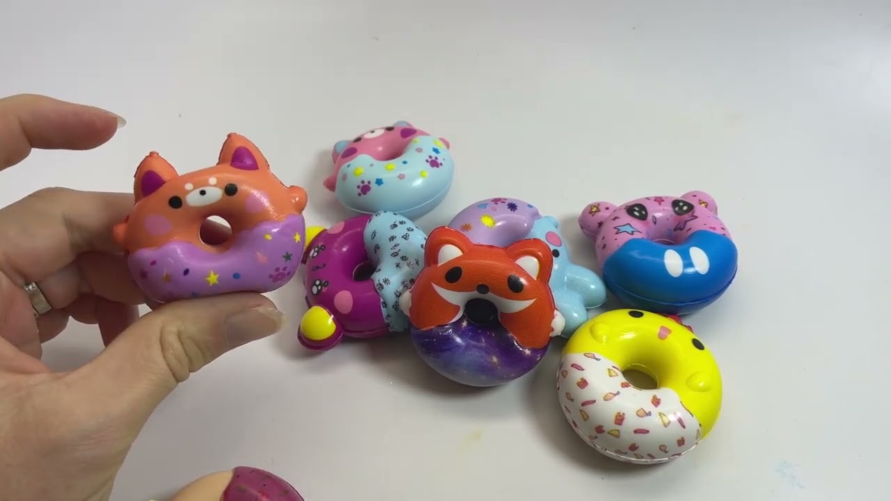 Mini donut animal slow rise squishy fidget toy - YouTube