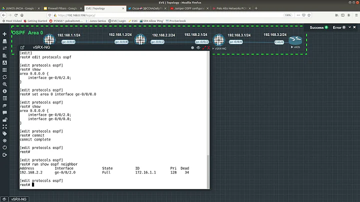 Juniper vSRX vs Cisco Router OSPF Configuration