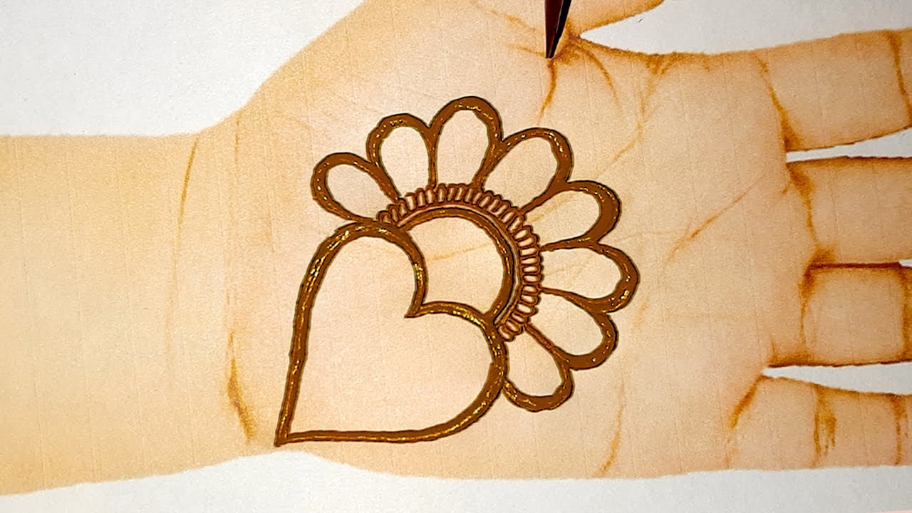Simple and Attractive Love Heart Mehndi Design- Easy Mehndi for ...