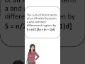 #shorts  Arithmetic Progression comic A.P. nth term sum of n terms example formula Maths Practice