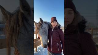 Конная версия тренда 🐴 с Тессой #лошадь #жизньвдеревне #жеребенок #конюшня