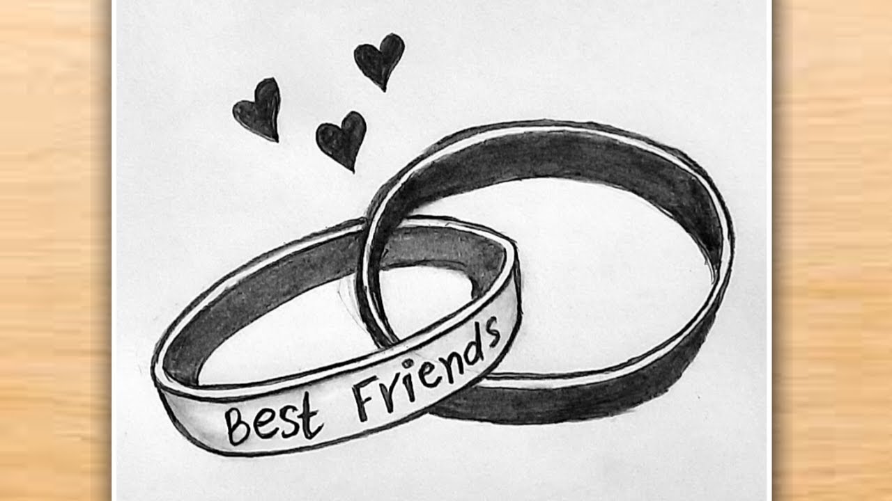 Best Friends Drawing Easy Step by Step / BFF Drawing / Friendship ...