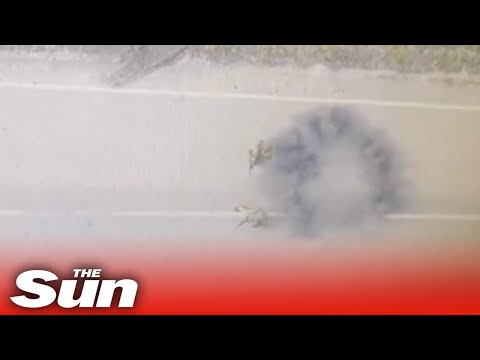 Russian soldiers flee for their lives as Ukrainian drones drop bombs