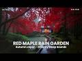 🔴 12 Hours Heavy Rain Through Red Maple Leaves | Japanese Garden Pond &amp; Teahouse | Sleep HD