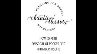 How to Print Personal Size Printables