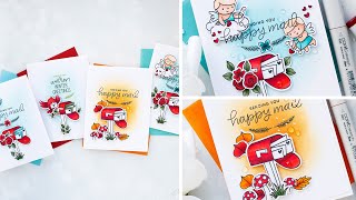 Creating 4 Seasonal Happy Mail Cards by Pretty Pink Posh