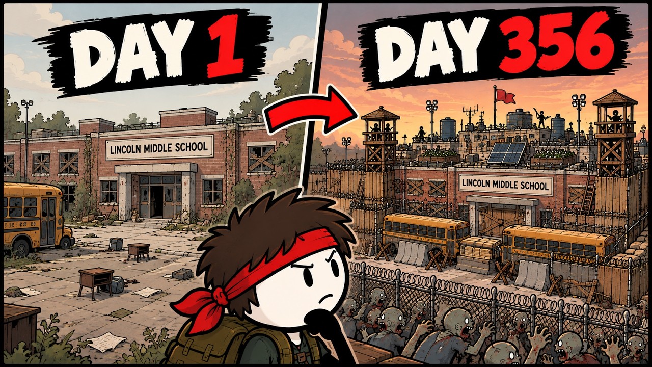I Built The Best Zombie Base In A School — Transcript