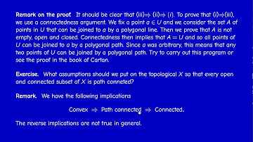 M3302 - Differential Calculus in Banach spaces - Section 3.2 - Connectedness and local constancy