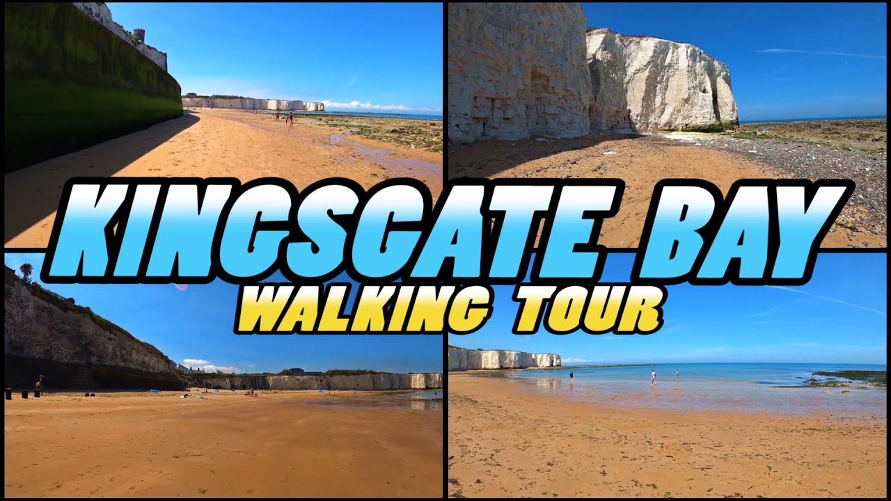 Walking KINGSGATE BAY Beach Broadstairs Kent England(4K) YouTube