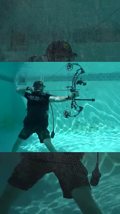 Compound Bow Fired Underwater Slowmo Archery #shorts