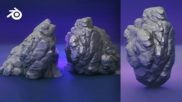 Quick 3D Sculpting Workflow | Stylised ROCK in Blender 3.0 (Timelapse) 3D High Poly Model