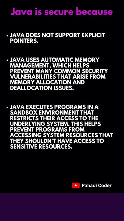 Why Java is Secure Language | Java Interview Question 08 | Pahadi Coder ...