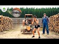 Fastest Biggest Firewood Processing Machine | Dangerous Large Chainsaw Cutting Tree machines #29