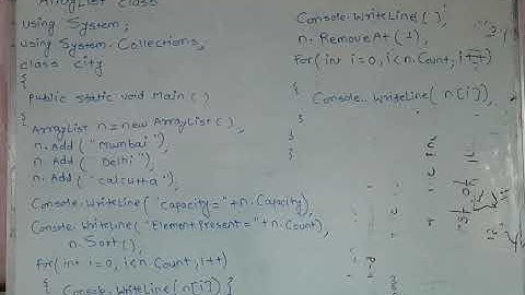 ARRAYLIST Class in C#