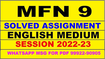 mfn 9 solved assignment 2022-23 in english | mfn 9 solved assignment 2022-23 | mfn 9 2023