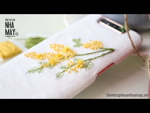 Tự trang trí ốp điện thoại - Phone case diy - How to embroider a phone case