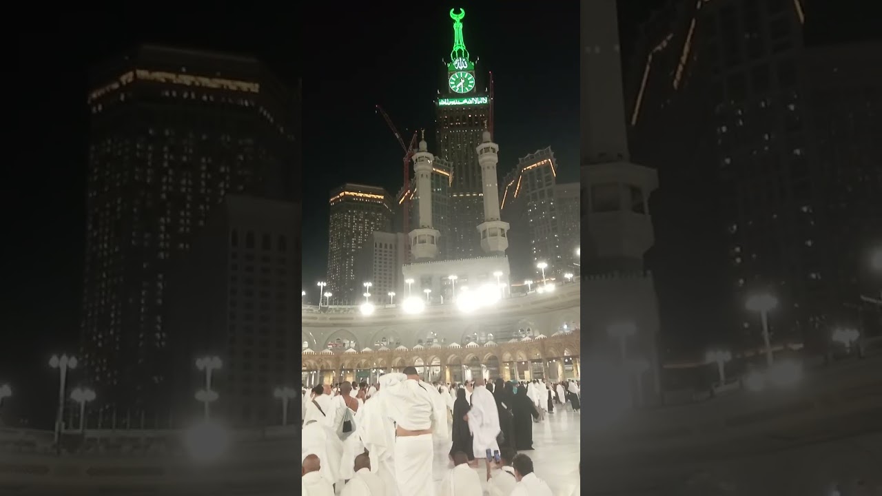 Ma Sha Allah beautiful place Isha ki Azan ho Rahe hi makha main khubsurat jaga or khubsurat awaz 