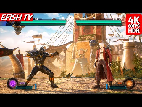 Black Panther & X vs Dante & Rocket Raccoon (Hardest AI) - Marvel vs Capcom: Infinite | PS5 4K 60FPS