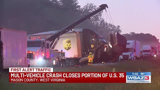 Multi-vehicle crash closes part of U.S. 35