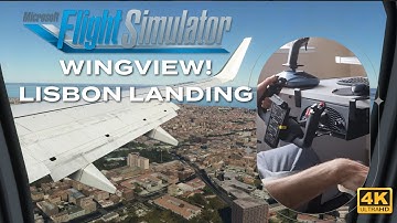 Microsoft Flight Simulator 2020 PMDG 737-700 Wingview! Lisbon Amazing Approach over City and Landing