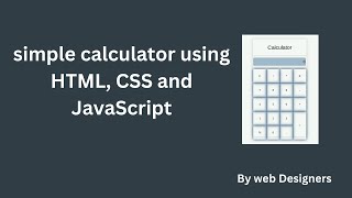 simple calculator using html css and javascript | create simple calculator using javascript