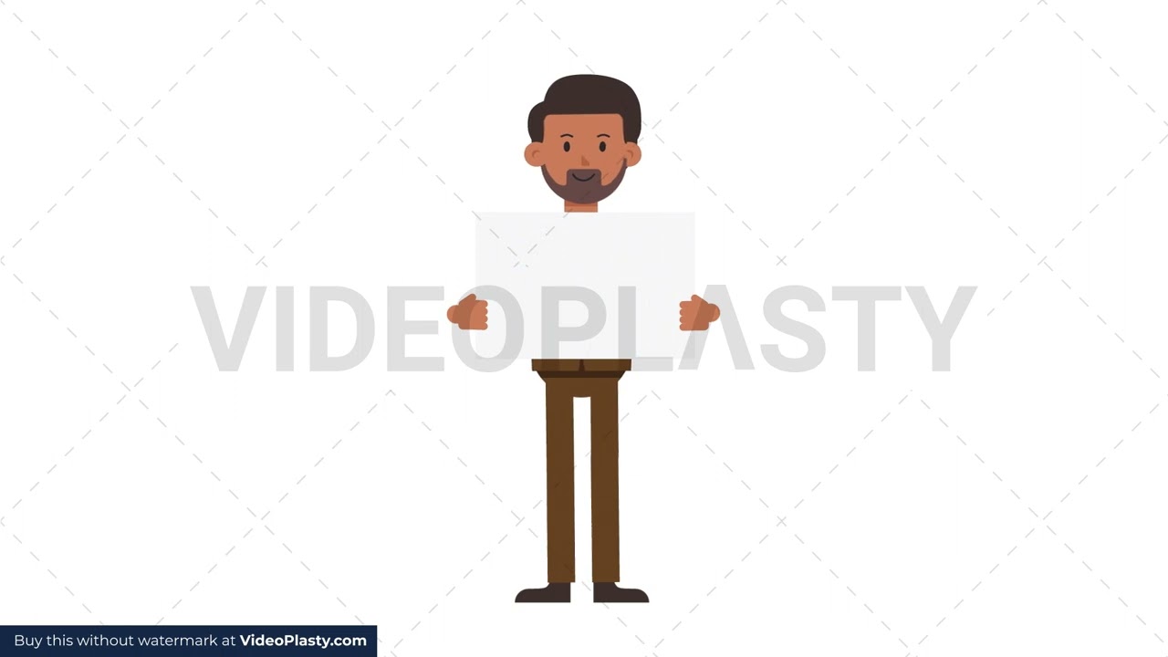 Indian Corporate Man Holding Poster Stock Animation