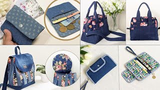 Old Jeans and Printed Fabric Ideas | DIY Denim Bags and Wallets | Compilation | Bag Tutorial