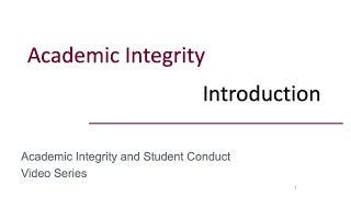 Academic Integrity - Introduction