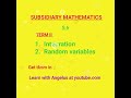 Subsidiary maths for A Level S.6 Term II
