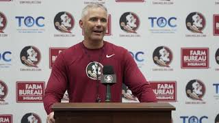 2026 FB Media: Mike Norvell, Ashlynd Barker, Micahi Danzy