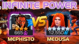 Infinite Power: Mephisto vs. Medusa Duel w/ Tips (Auto-Block Counter & Unlimited Power Gain) | MCoC