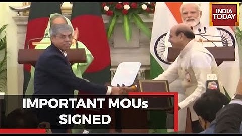 India & Bangladesh Exchange MoUs In the Presence Of PM Modi & Bangladesh PM Sheikh Hasina In Delhi