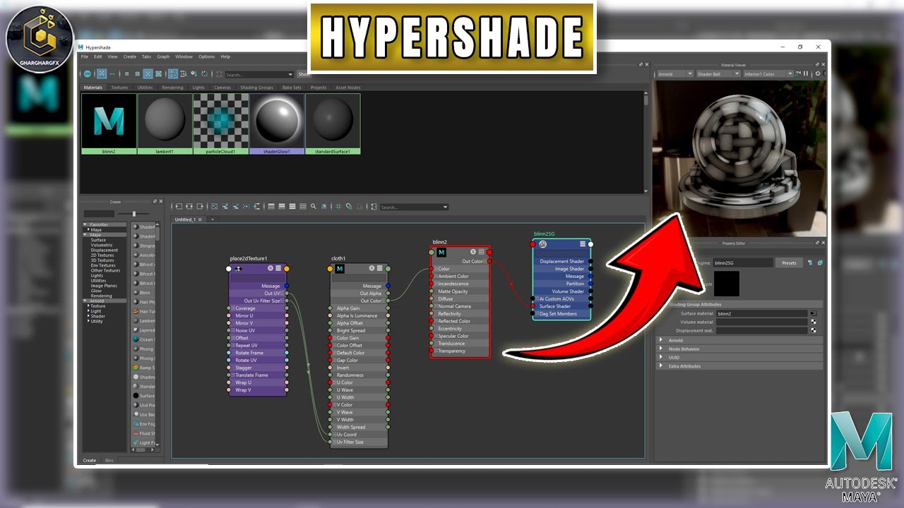 5 - "What is Hypershade? Learn Maya’s POWERFUL Material Editor"| Hindi (video lesson)