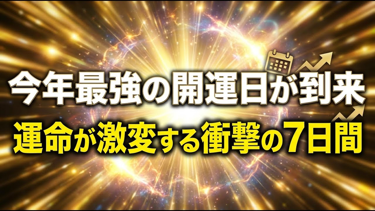 運命が激変する1週間 破壊と再生を経て訪れる今年最大級の開運日と幸運を掴む行動リスト