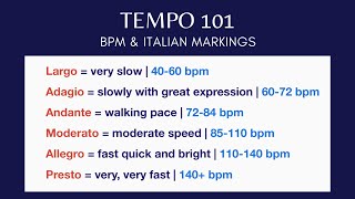 Tempo 101 | BPM & Italian Markings