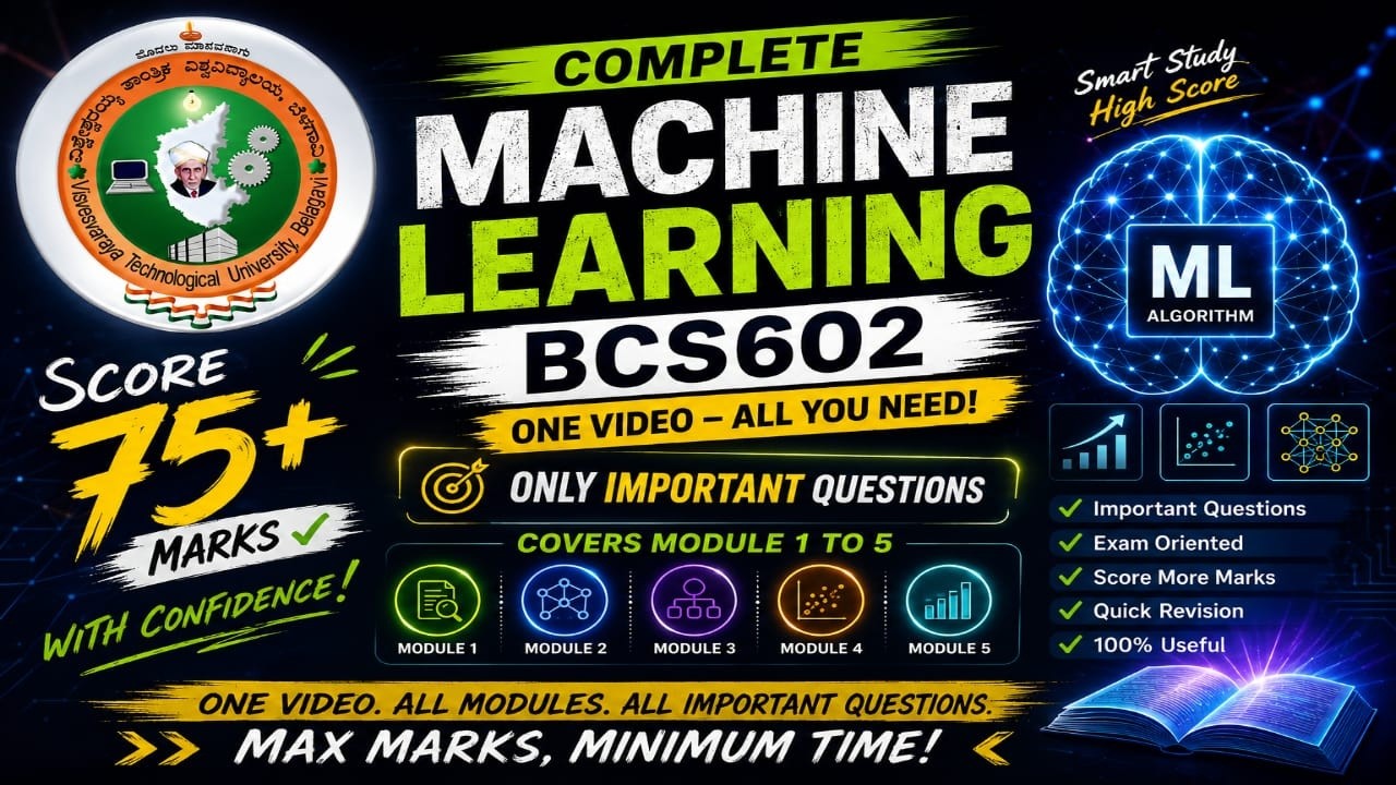 🔥 MACHINE LEARNING BCS602 IMPORTANT QUESTIONS 🔥 | VTU #sporifiilearn ...
